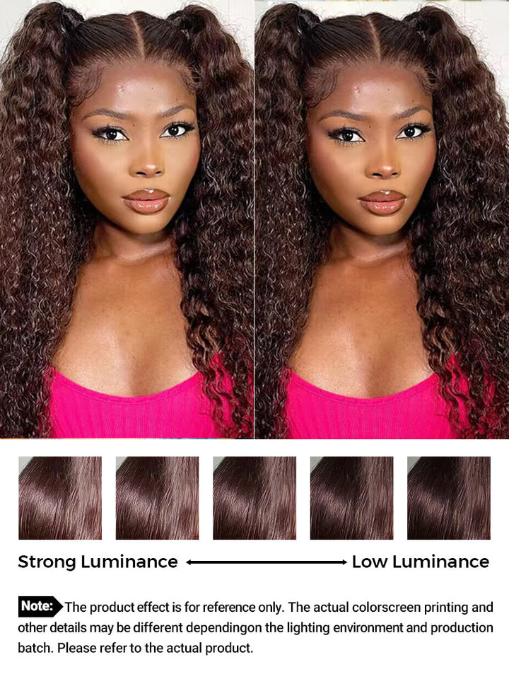 #4 Chocolate Brown Pre Cut Glueless Lace Kinky Curly Wear Go Wig - CurlyMe Hair Unice