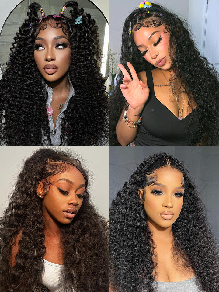 CurlyMe Pre-Bleached Light Yaki Straight Hair 360 Pre-Cut Lace Wear Go Wigs Pre-Plucked