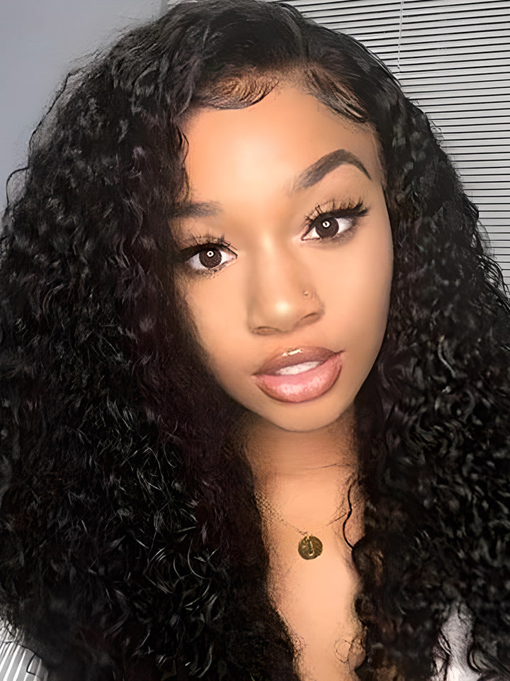 CurlyMe Hair Full Lace Pre Plucked Wigs Water Wave Hair For Black Women