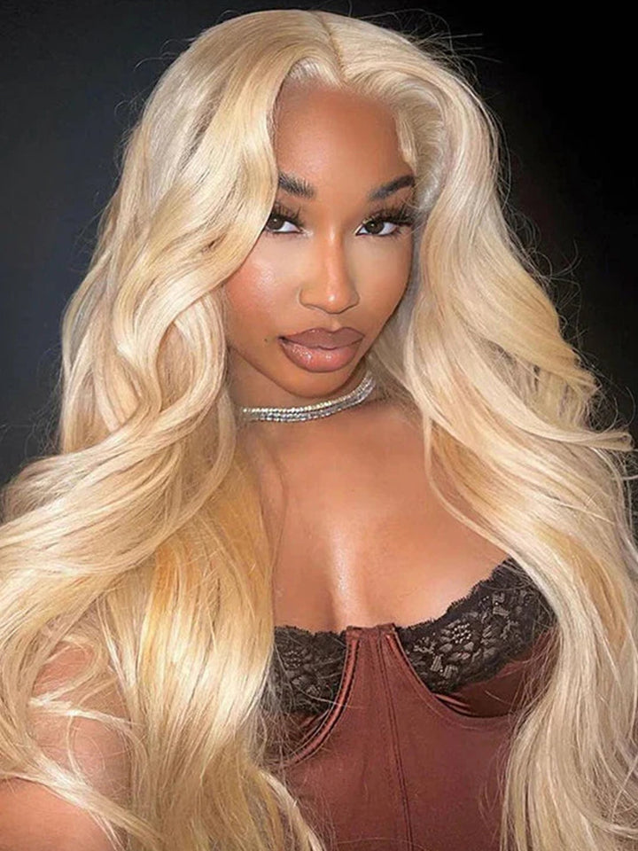 [Clearance Sale] CurlyMe 613 Blonde Human Hair Wig Body Wave Lace Closure Wigs Pre Plucked