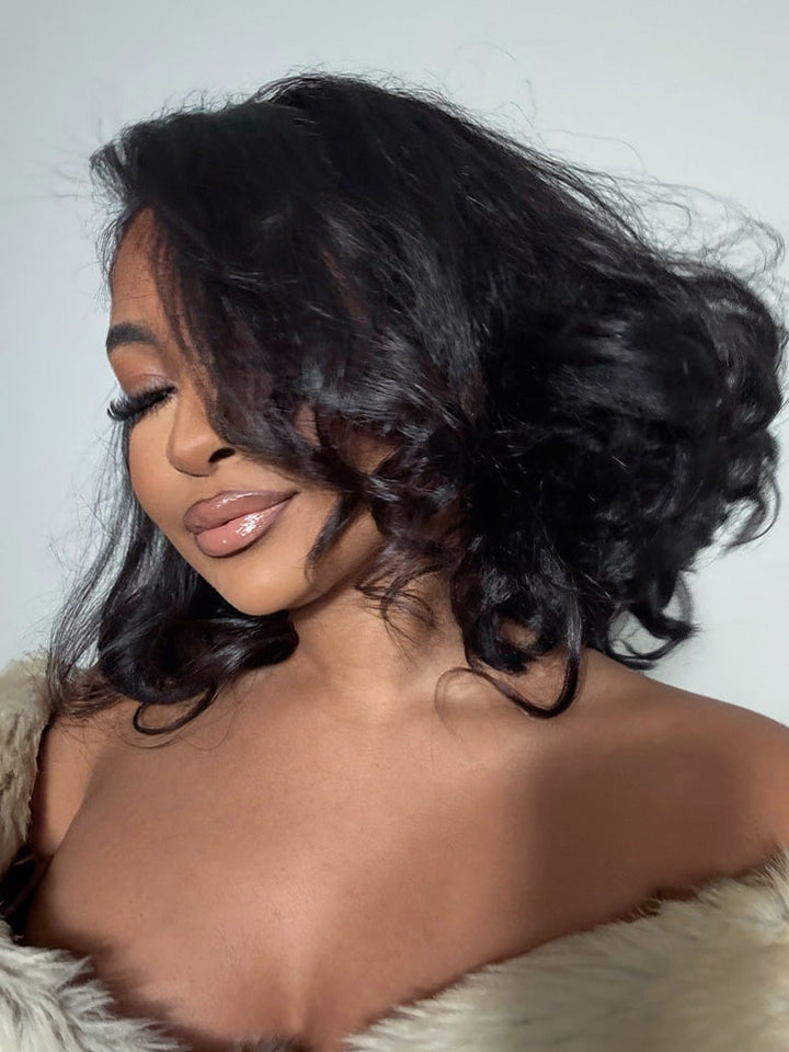 CurlyMe M-Cap 9x6 Blow Out Wear Go Glueless Wig 250% Density Layered Cut HD Lace Wig