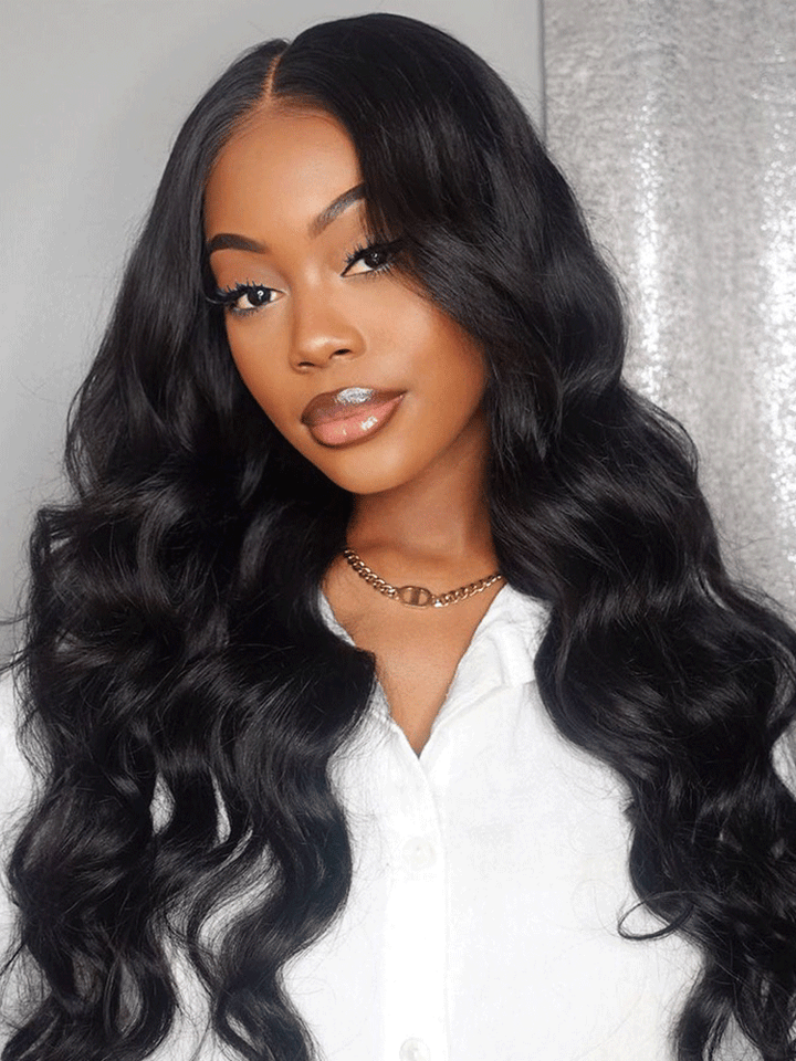 CurlyMe Pre-bleached Body Wave Hair Wear Go Glueless Wig Pre-cut HD Lace Pre-plucked