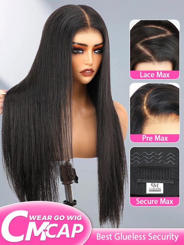 CurlyMe 9x6 HD Lace M-cap Wear Go Glueless Mini Knots Straight Hair Pre-cut Lace Front Wig Pre-plucked