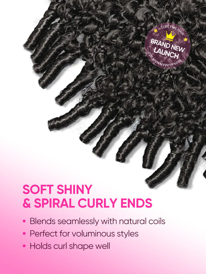 CurlyMe Pre-bleached Wear Go Glueless Wig Pre-cut HD Lace Burmese Curly Human Hair