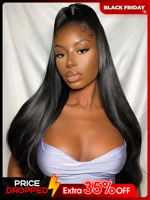 CurlyMe Pre-bleached 13x4 Swiss HD Lace/Transparent Lace Wigs Straight Long Hair Lace Front Wigs