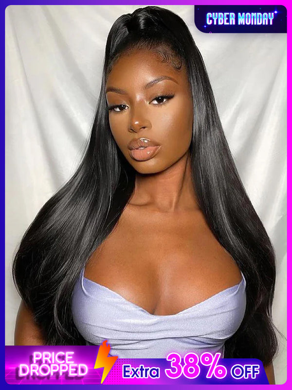CurlyMe Pre-bleached 13x4 Swiss HD Lace/Transparent Lace Wigs Straight Long Hair Lace Front Wigs