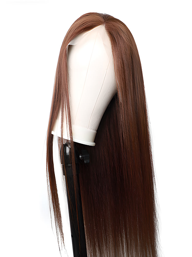 dark brown buss down wig human hair