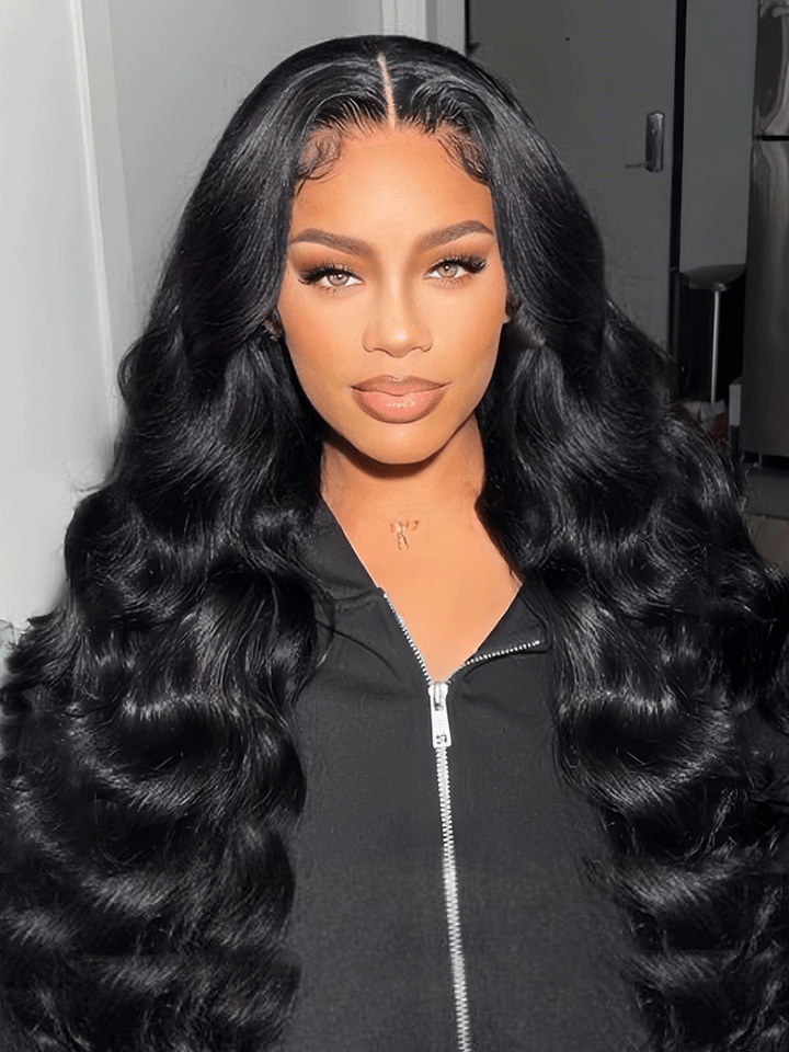 CurlyMe 9x6 HD Lace M-cap Wear Go Glueless Mini Knots Body Wave Hair Pre-cut Lace Front Wig Pre-plucked