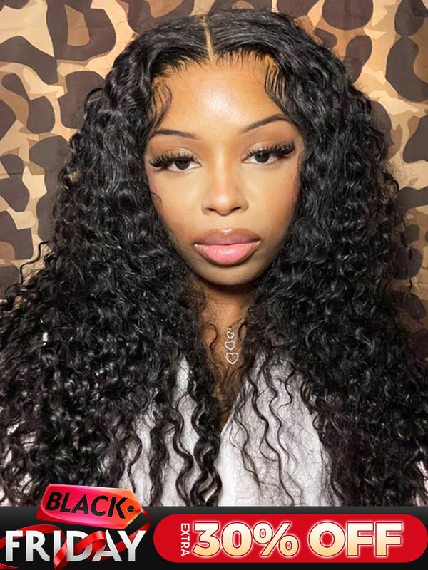 CurlyMe 13x4 Swiss HD Lace/Transparent Lace Wigs Water Wave Hair Lace Front Wigs