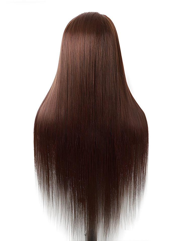 CurlyMe #4 Color Straight Human Hair Undetectable Lace Front Wigs Pre Plucked