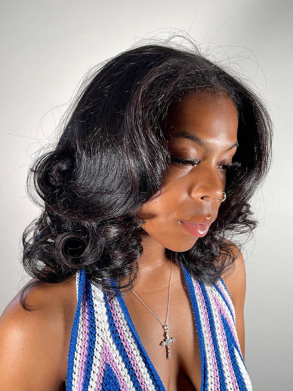 CurlyMe M-Cap 9x6 Blow Out Wear Go Glueless Wig 250% Density Layered Cut HD Lace Wig