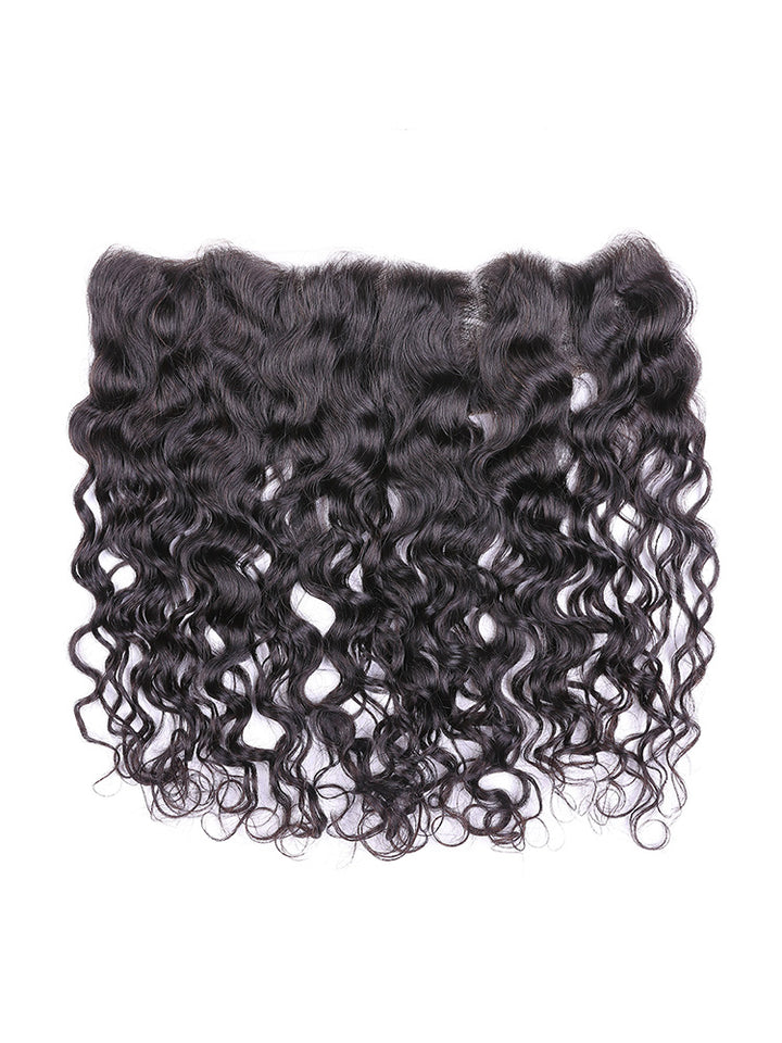 CurlyMe Natural Wave Virgin Human Hair 13x4 Lace Frontal Natural Black