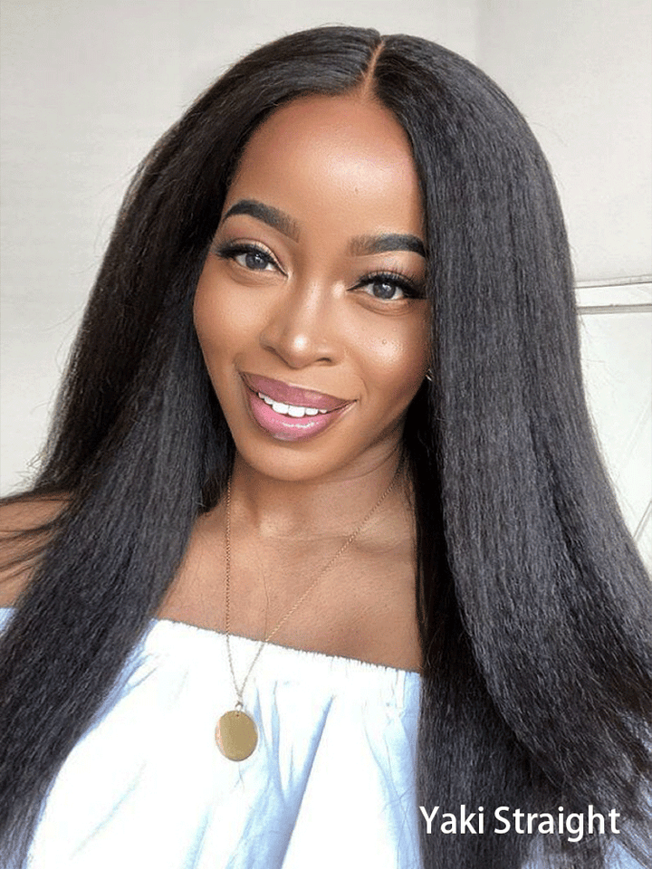 CurlyMe 6x4 HD Lace Glueless Kinky Straight Wig Wear Go Pre Cut Lace Wig