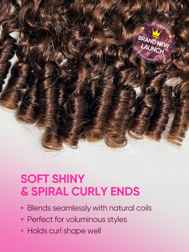 CurlyMe 9x6 Lace Mocha Mousse Color Burmese Curly Wear Go Glueless Wig With Elastic Draw-string