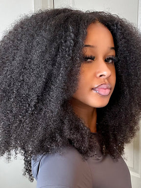 Afro Kinky Curly Pre-cut HD Lace Wear Go Glueless Wig - CurlyMe Hair