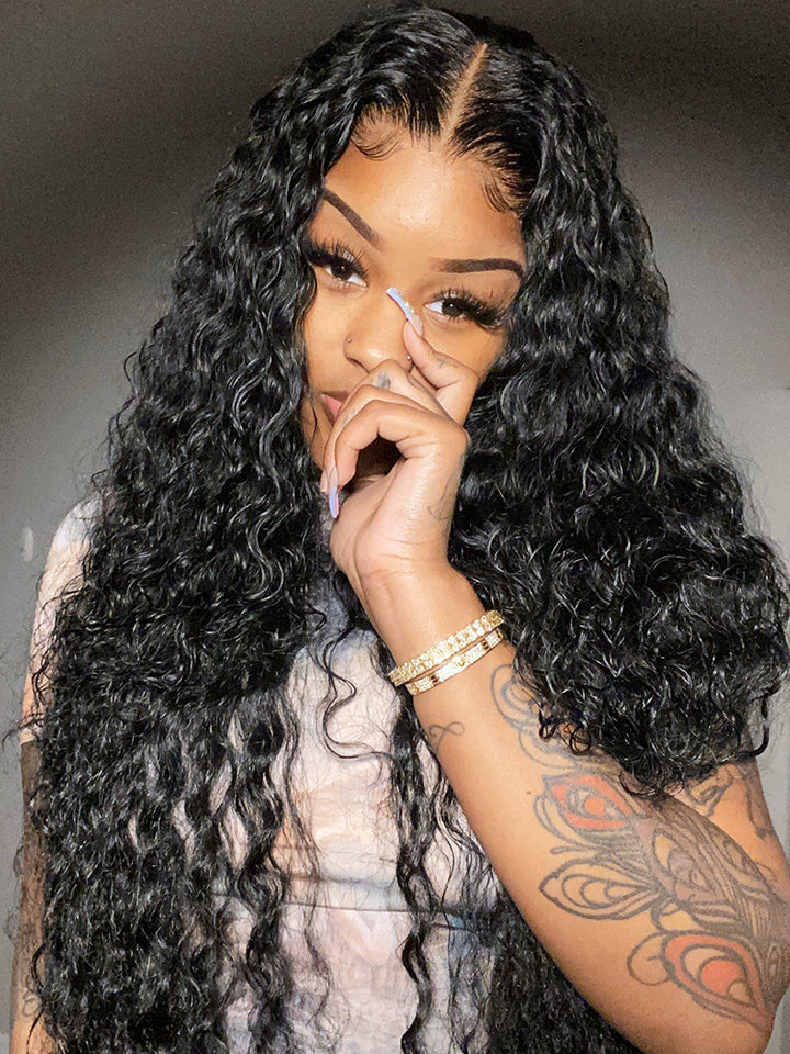 [Clearance Sale] Pre-bleached Deep Wave Wear Go Glueless Wig Pre-cut 6x4 HD Lace Wig Pre-plucked