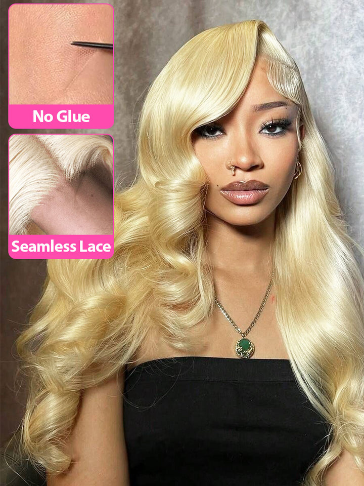 CurlyMe Pre-Plucked Wear Go Glueless Body Wave Hair 613 Blonde Pre-cut Lace