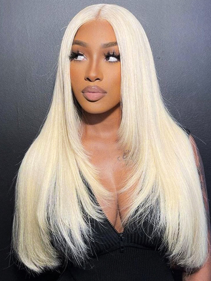 CurlyMe Pre-Plucked Wear Go Glueless Straight Hair 613 Blonde Pre-cut Swiss Lace