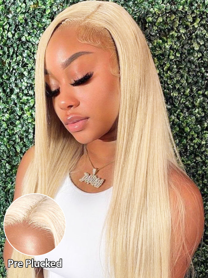 CurlyMe Pre-Plucked Wear Go Glueless Straight Hair 613 Blonde Pre-cut Swiss Lace