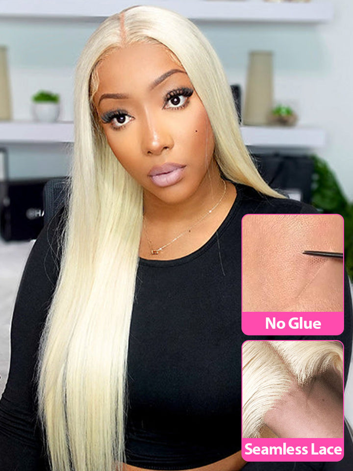 CurlyMe Pre-Plucked Wear Go Glueless Straight Hair 613 Blonde Pre-cut Swiss Lace