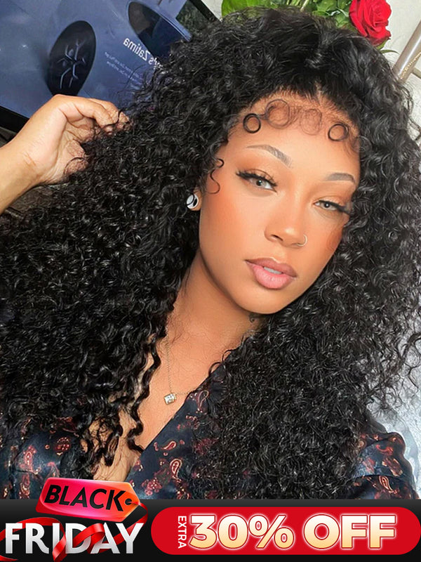 CurlyMe 3C Edges Wear Go Glueless Water Wave Wig With Sweet Curly Babyhair