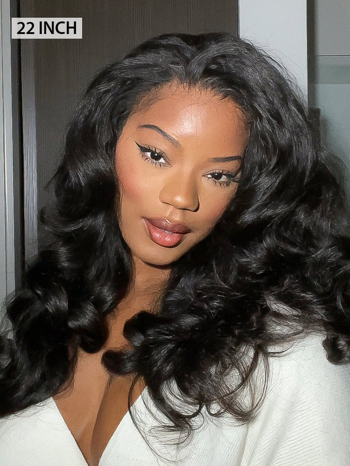 CurlyMe Pre-bleached Kinky Straight Hair Wear Go Glueless Wig 7x5 Pre-cut HD Lace Pre-plucked