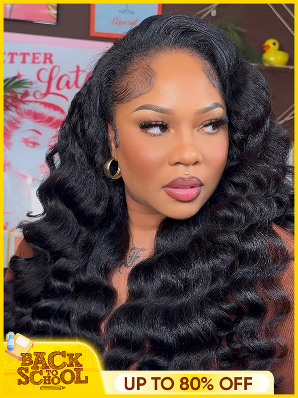 CurlyMe 3 In 1 Half Wig Kinky Straight Glueless Install Half Wig With Draw-string Beginner Friendly