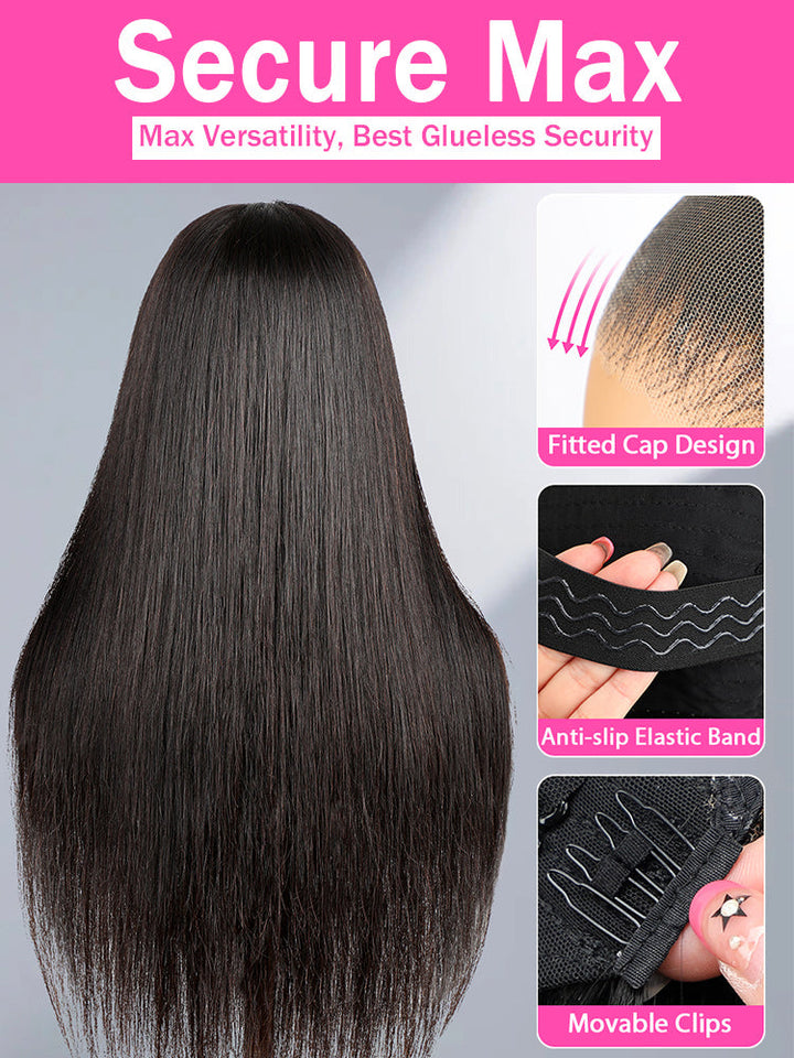 CurlyMe 9x6 HD Lace M-cap Wear Go Glueless Mini Knots Straight Hair Pre-cut Lace Front Wig Pre-plucked