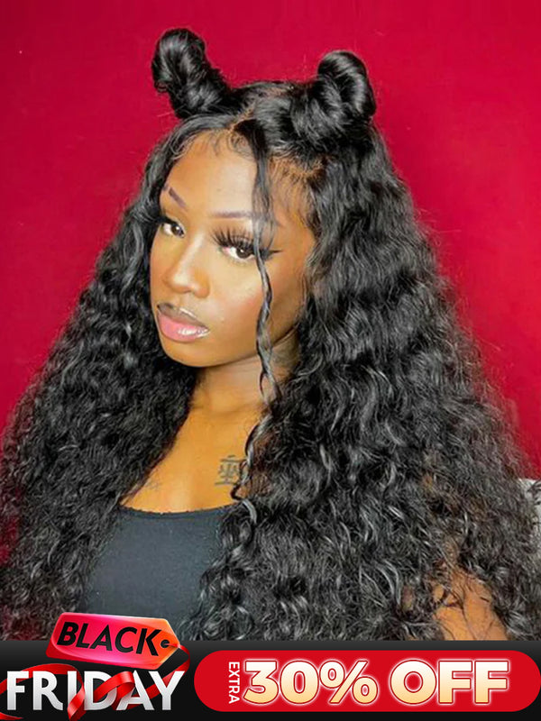 CurlyMe Natural Wave Hair 13x6 Lace Front Wigs Pre Plucked Wavy Hair