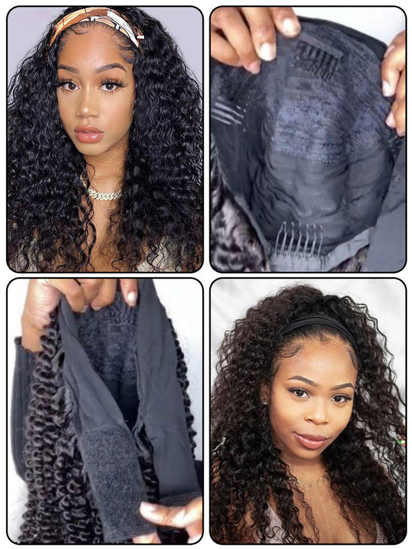 human hair headband wigs