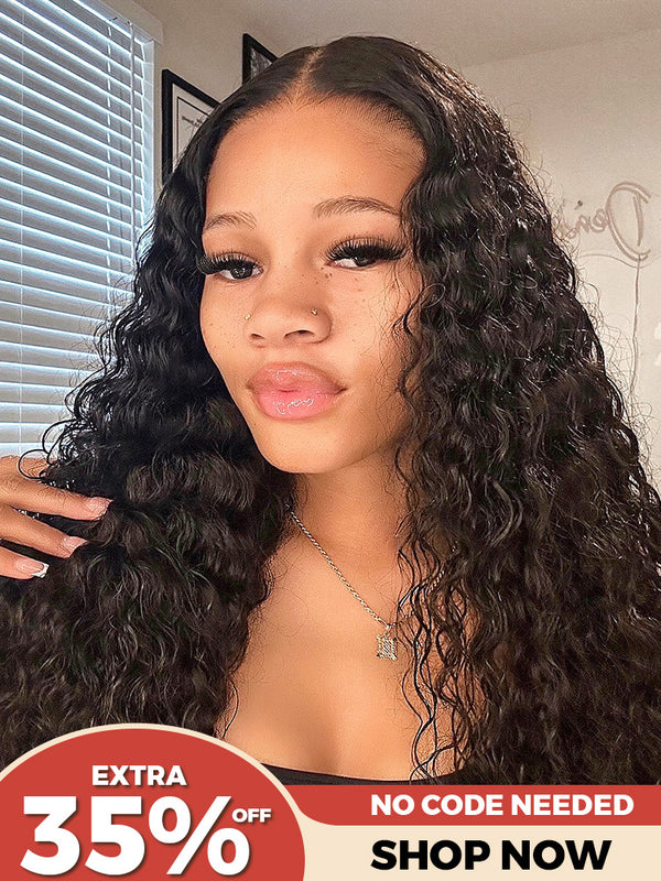 [Clearance Sale] Pre-bleached Deep Wave Wear Go Glueless Wig Pre-cut 6x4 HD Lace Wig Pre-plucked