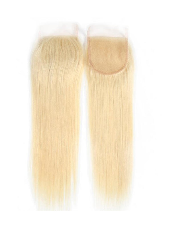 613 Blonde Color 4x4 Lace Closure Straight Virgin Hair Extensions
