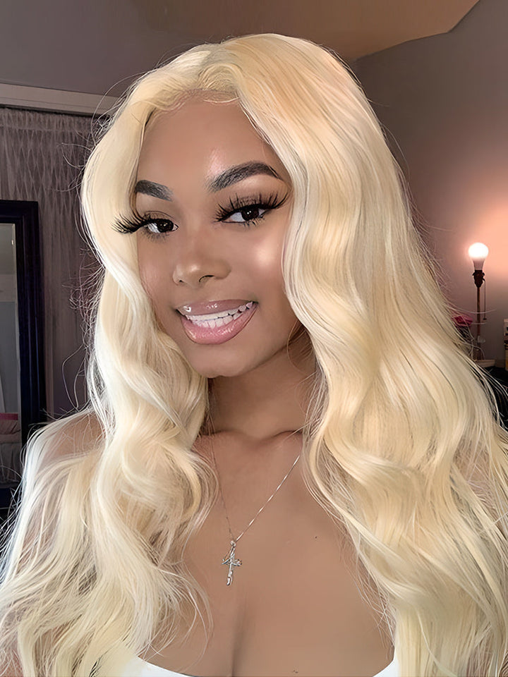 CurlyMe 613 Blonde Human Hair Wig Body Wave Lace Front Wigs Pre Plucked