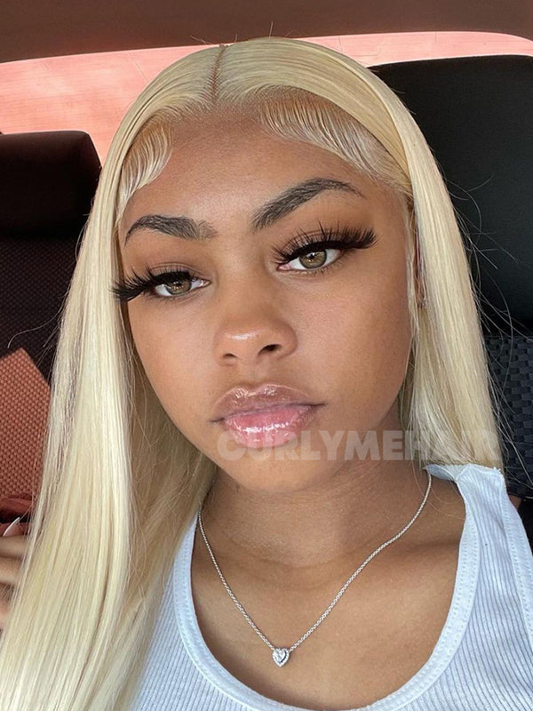 Sensational Blonde Straight Hair Lace Front Wigs