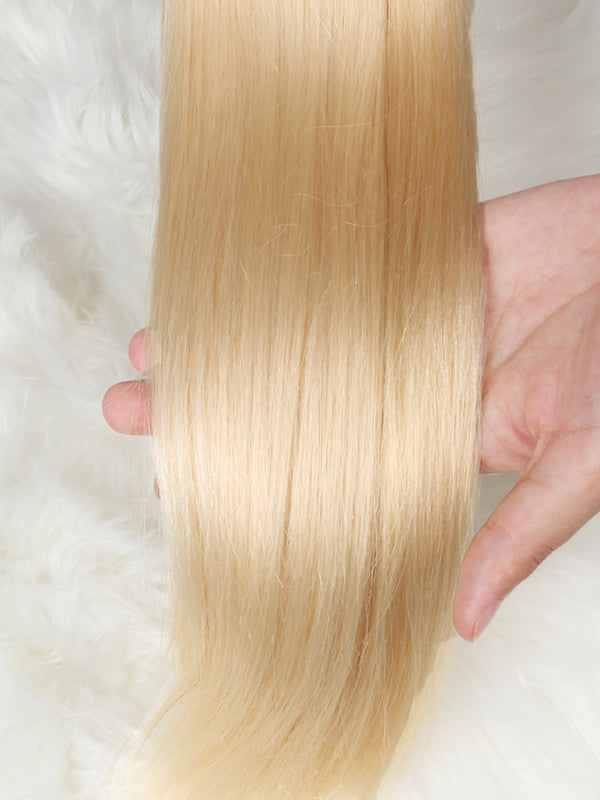 613 Blonde Straight Human Hair Pink Lemon Hair Bundles 1/3/4Pcs