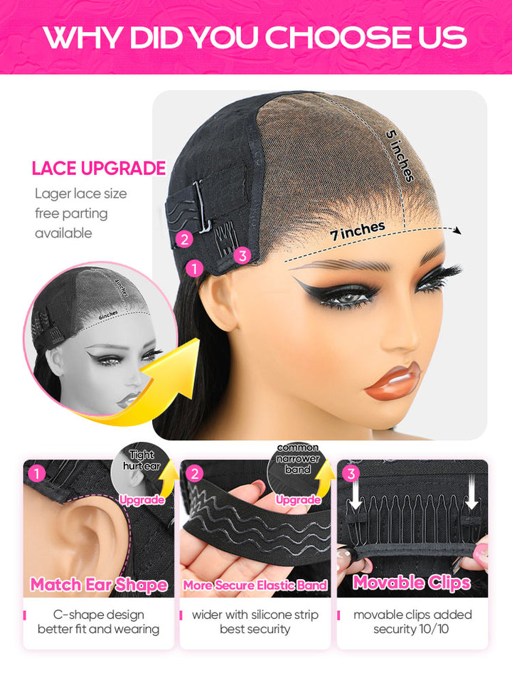 CurlyMe Mocha Mousse Color Layered Cut Face Framing Body Wave Pre-Cut Lace Wear Go Wig