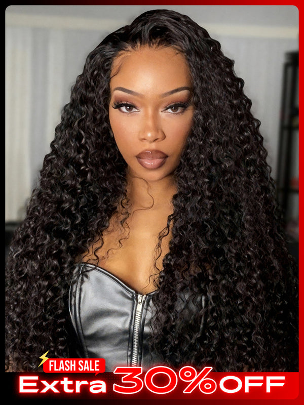 CurlyMe 360 Lace Fit Wig Pre-Bleached Water Wave Human Hair Wear Go Glueless Wig Pre-Plucked