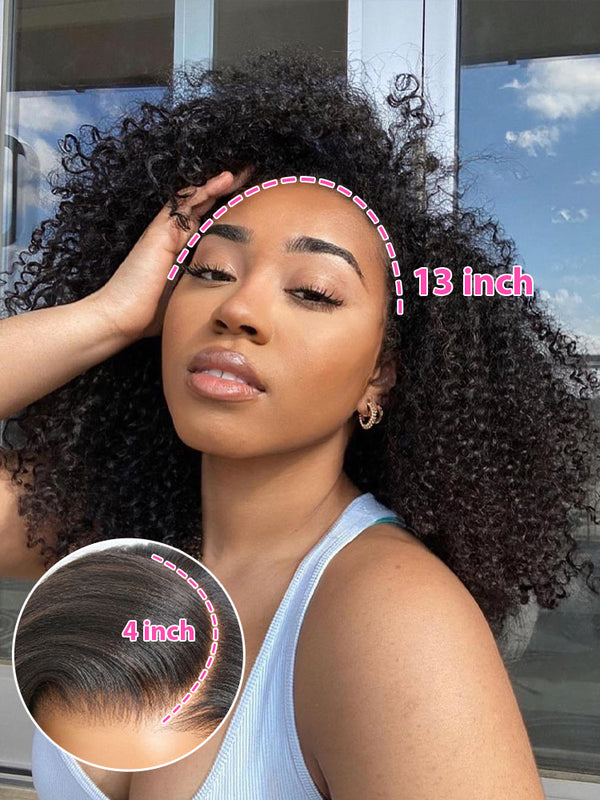 CurlyMe Trendy Kinky Curly Hair 13x4 Lace Front Bob Wigs Short Cute Curls