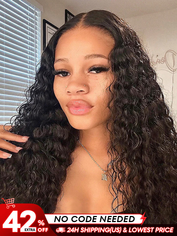 [Clearance Sale] Pre-bleached Deep Wave Wear Go Glueless Wig Pre-cut 6x4 HD Lace Wig Pre-plucked