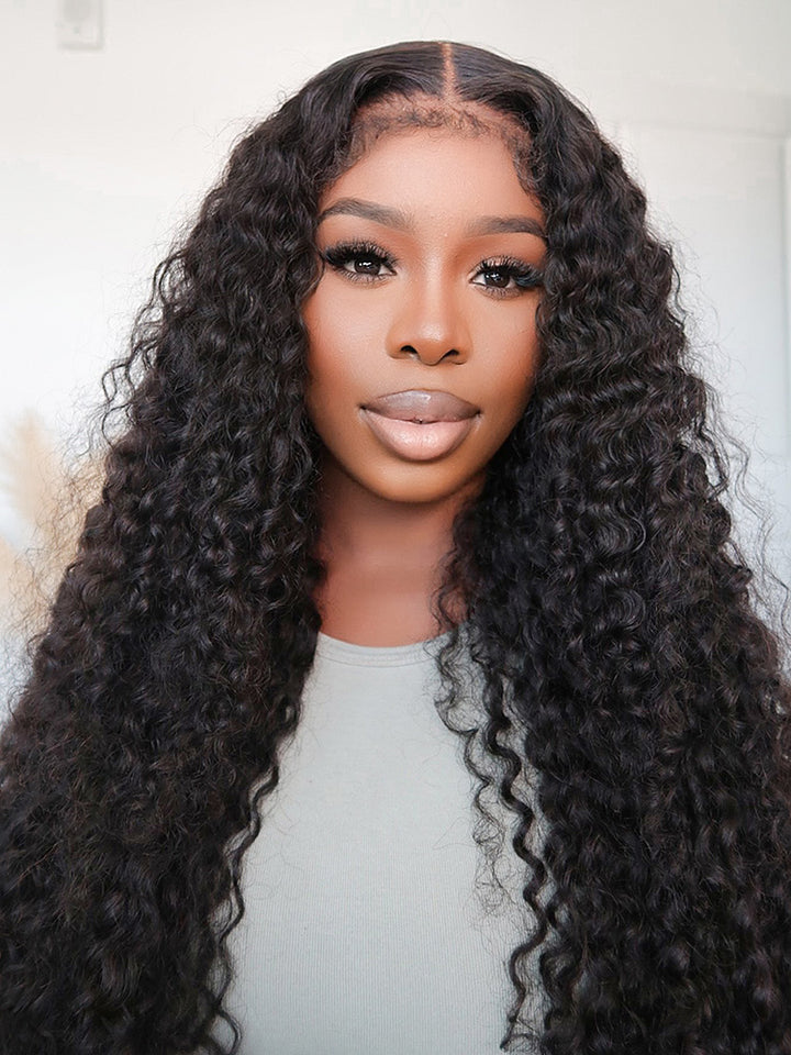 CurlyMe Natural Curly Hairline HD Lace Wigs with Curly Baby Hair