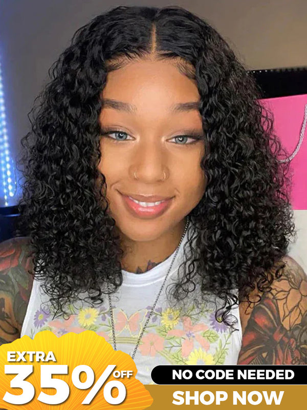 [Clearance Sale]CurlyMe Water Wave Bob Glueless Wig Wear Go 6x4 HD Lace Pre Cut Lace Wig