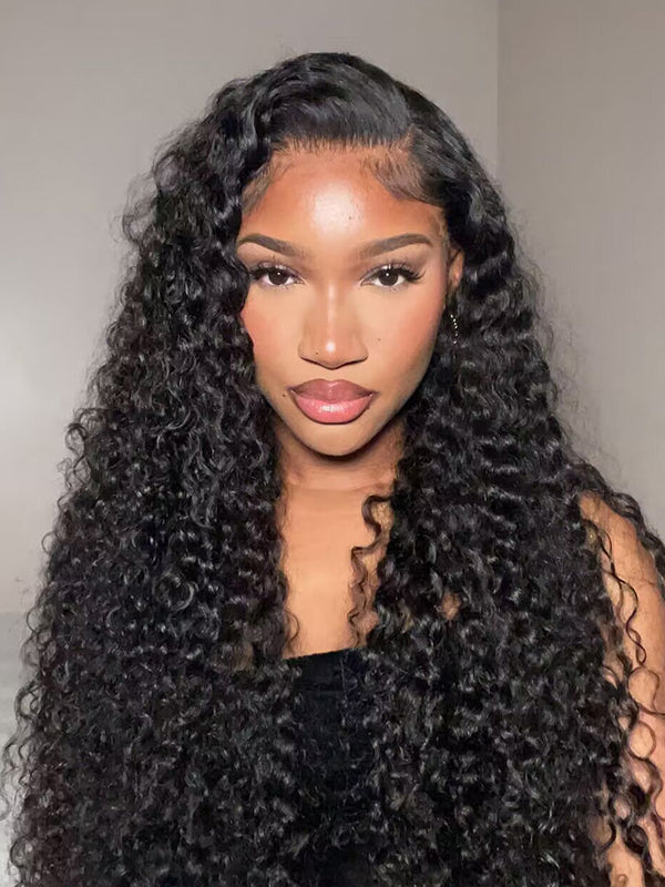 CurlyMe Hot Curly Deep Wave HD Lace/Transparent Lace Frontal Wigs