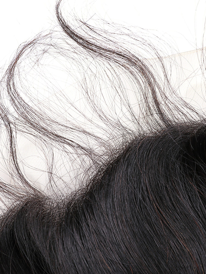 CurlyMe Loose Wave Virgin Human Hair 13x4 Lace Frontal Natural Black