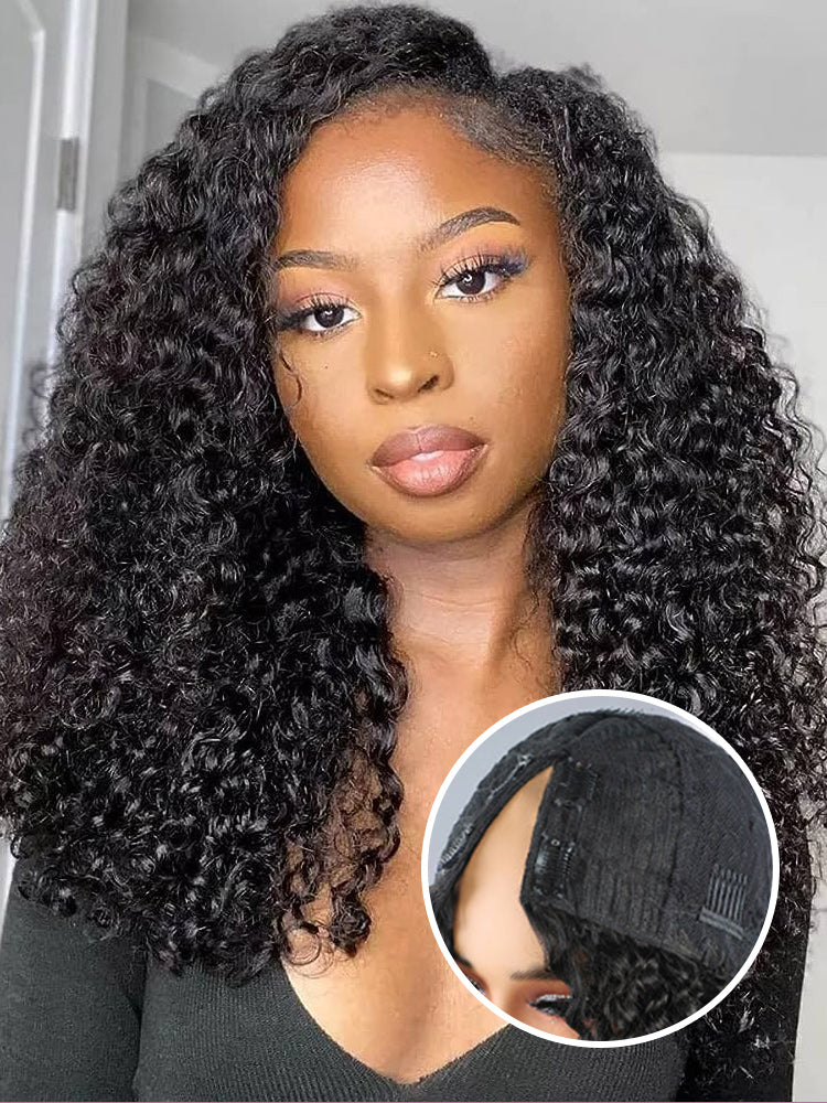 Affordable Kinky Curly V part Wigs Human Hair CurlyMe Hair