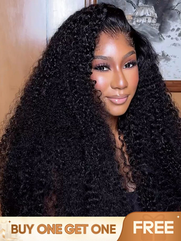 CurlyMe Trendy Kinky Curly Hair 13x4 Lace Front  Wigs Cute Curls
