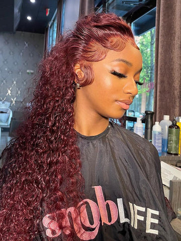 99J-Burgundy-Color-Water-Wave-