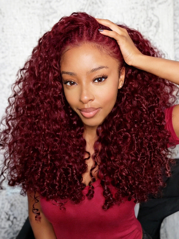 99J Burgundy Crochet Hair