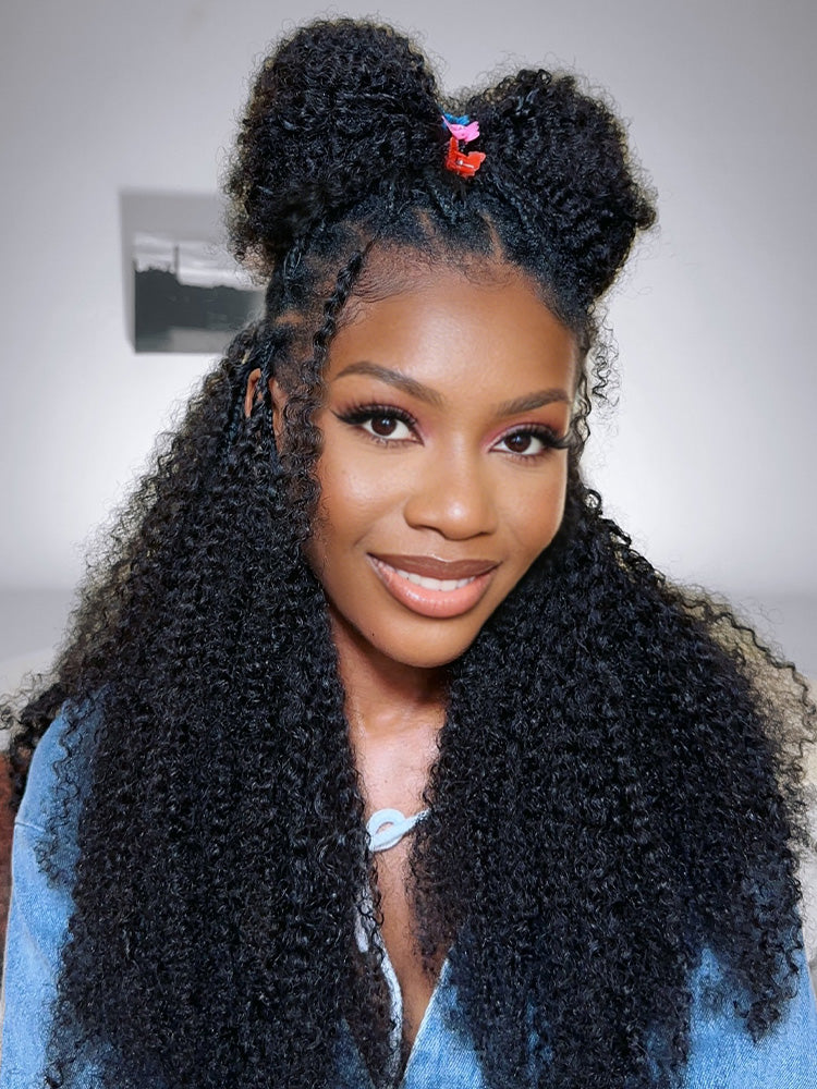 kinky curly crochet human hair
