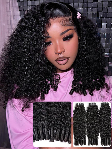 18 Inch Human Hair Extensions 4 Bundles 340g Virgin Burmese Curly Amazon.com : Burmese Curly Bundles Human Hair 18 20 22  main image 4