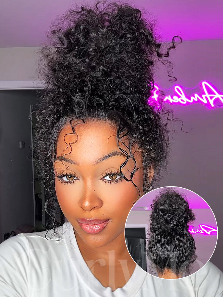 360 water wave wig with drawstring